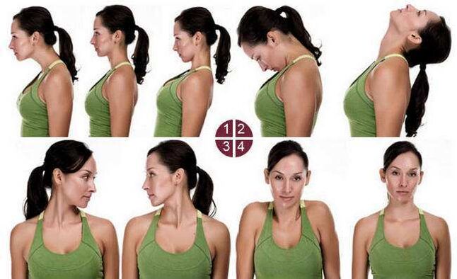 Exercicios para a osteocondrose cervical, exemplo 1