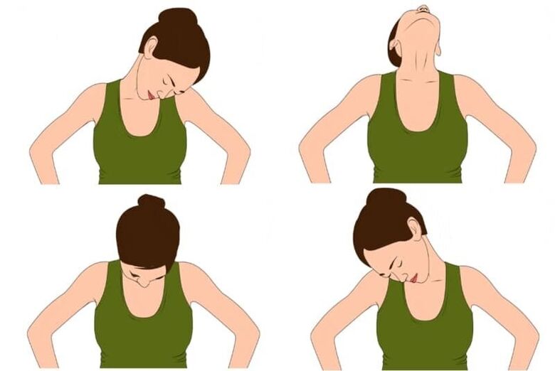 Cando se traballa no pescozo con osteocondrose, todas as accións deben realizarse moi lentamente